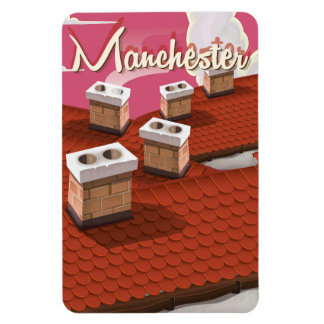 Manchester, England cartoon travel poster Magnet