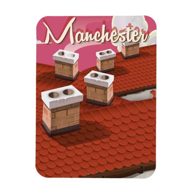 Manchester, England cartoon travel poster Magnet (Vertical)