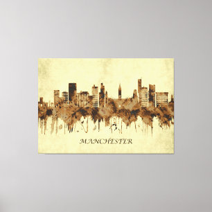 Manchester England Cityscape Canvas Print