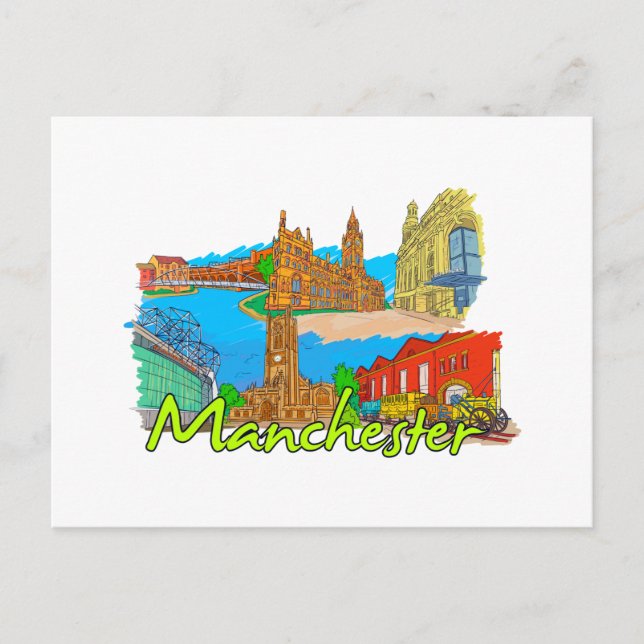Manchester - England.png Postcard (Front)