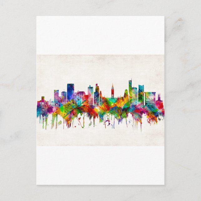 Manchester England Skyline Holiday Postcard (Front)