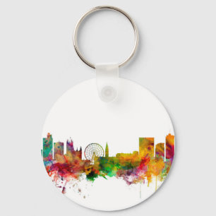 Manchester England Skyline Key Ring
