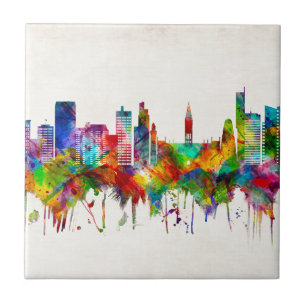 Manchester England Skyline Tile