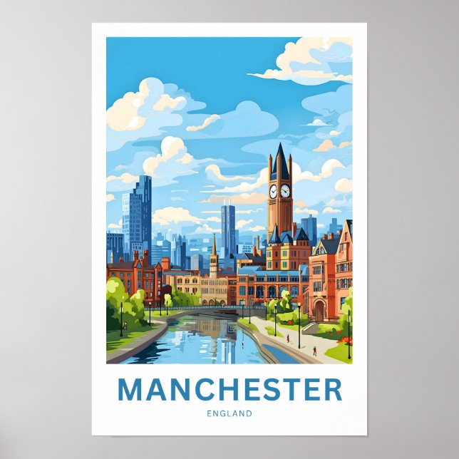 Manchester England Travel Print (Front)