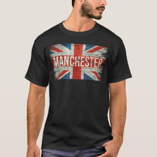 Manchester England United Kingdom Bristish Flag Vi T-Shirt
