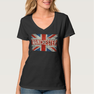 Manchester England United Kingdom Bristish Flag Vi T-Shirt