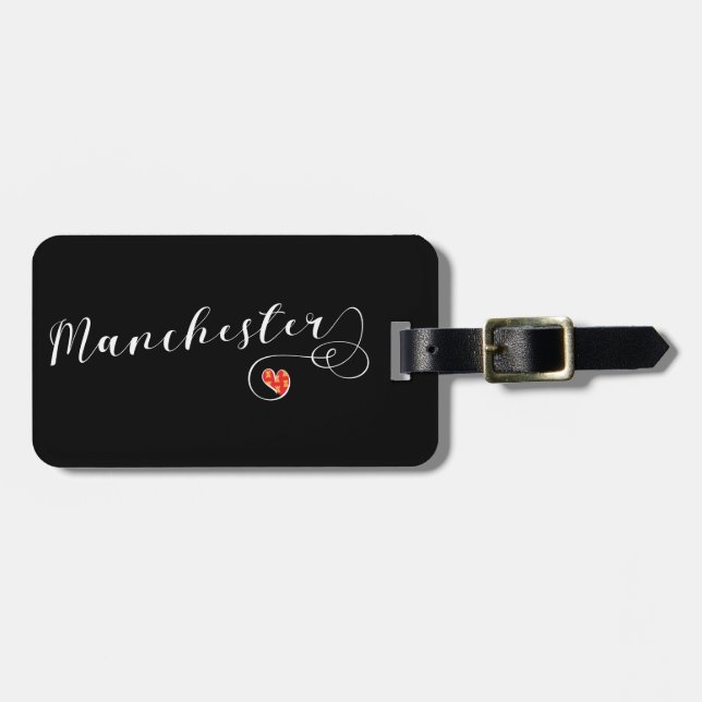 Manchester Heart Luggage Tag Template (Front Horizontal)