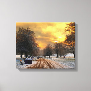 Manchester Heaton Park - Winter Sunset Canvas Prin Print
