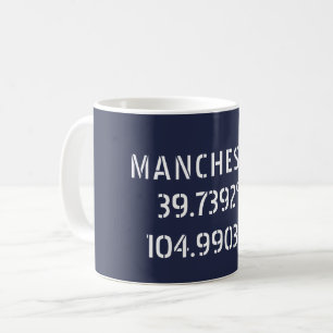 Manchester Latitude Longitude Coffee Mug