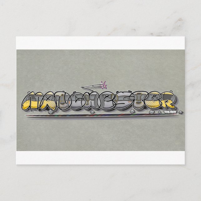 Manchester Metrolink tram graffiti tram Postcard (Front)