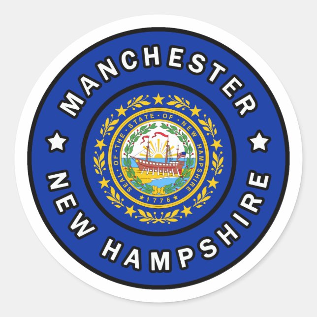 Manchester New Hampshire Classic Round Sticker (Front)