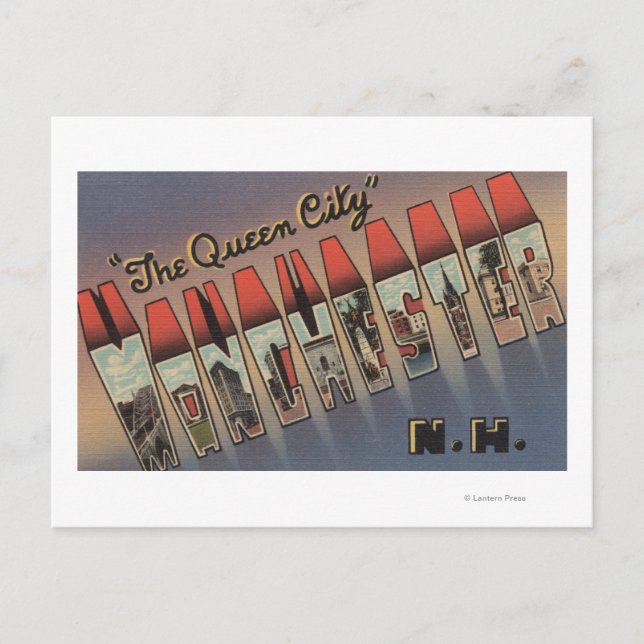 Manchester, New Hampshire - Large Letter Scenes Postcard (Front)