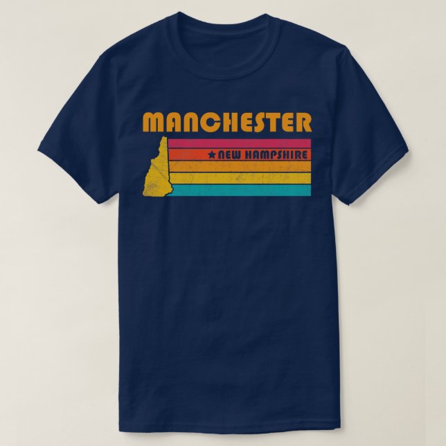 Manchester New Hampshire Vintage Distressed Souven T-Shirt (Design Front)