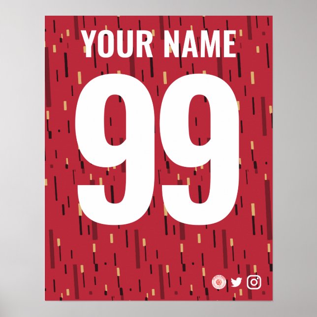 Manchester Reds Colours Personalised Poster (Front)