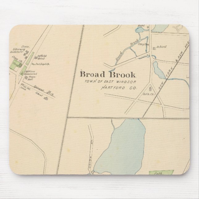 Manchester, Suffield, Broad Brook Mouse Mat (Front)