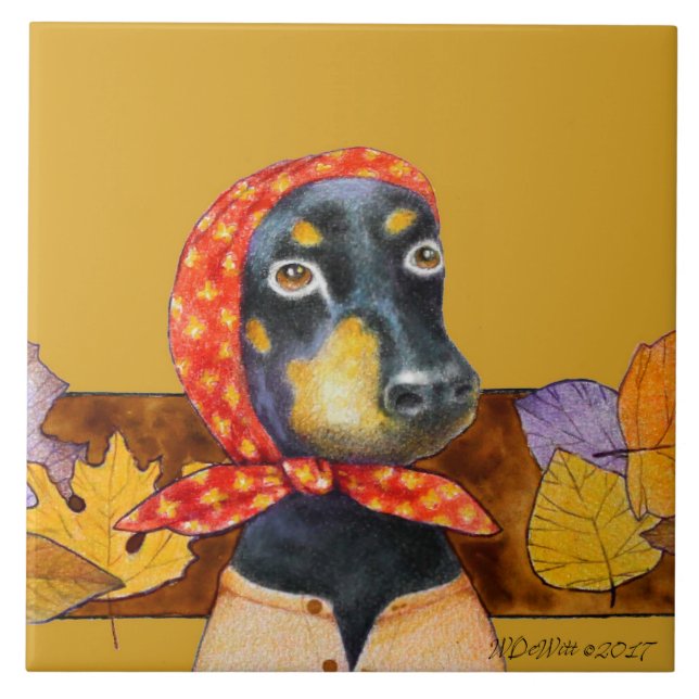 Manchester Terrier Ceramic Tile (Front)