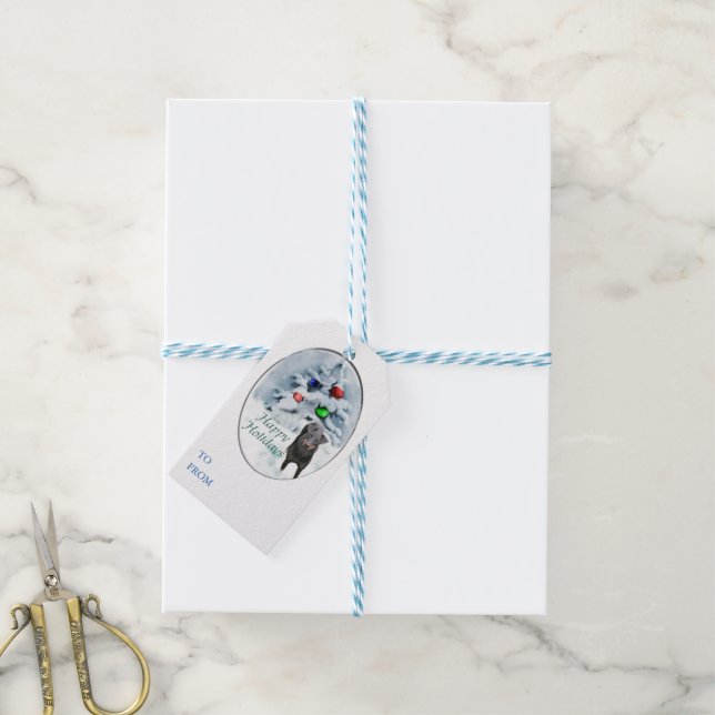Manchester Terrier Christmas Gift Tags (With Twine)