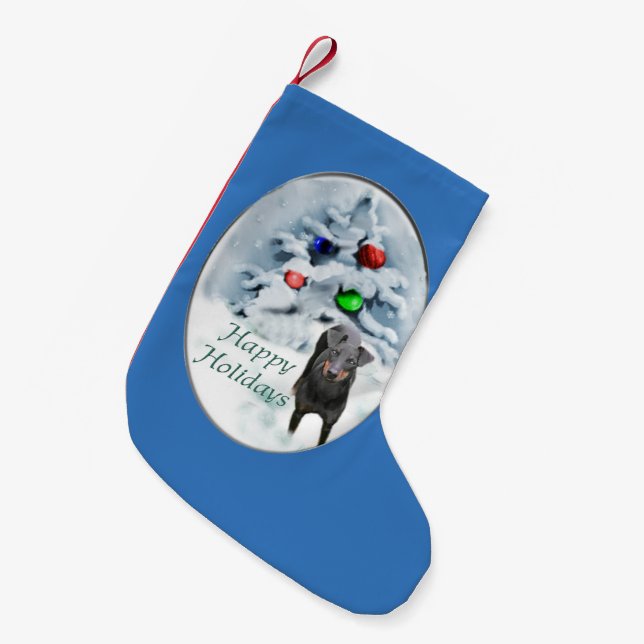 Manchester Terrier Christmas Small Christmas Stocking (Front (Hanging))