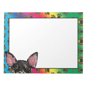 Manchester Terrier colourful dog paw pattern  Notepad