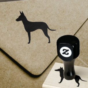 Manchester Terrier Dog Breed Silhouette Rubber Stamp