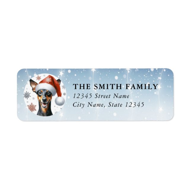 Manchester Terrier Dog Return Address Labels (Front)