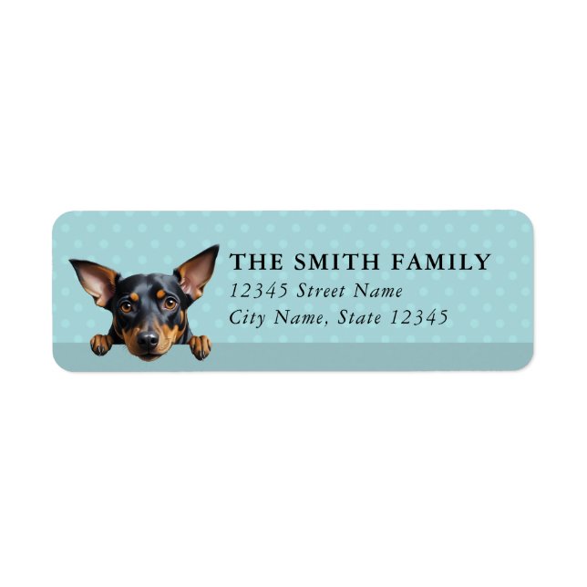 Manchester Terrier Dog Return Address Labels (Front)