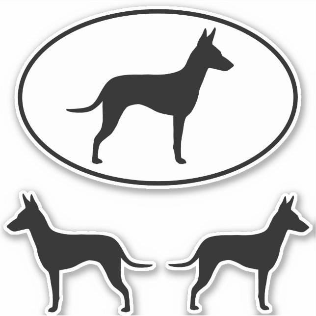 Manchester Terrier Dog Silhouettes Vinyl Stickers (Front)