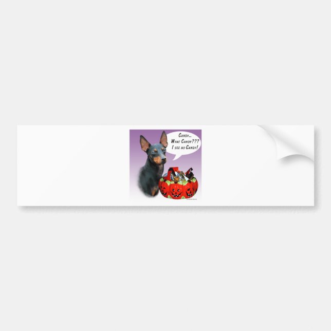 Manchester Terrier Halloween Candy Bumper Sticker (Front)