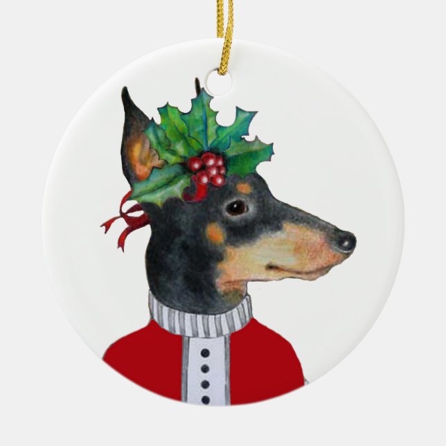Manchester Terrier Holiday Ornament (Front)