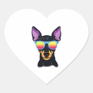 Manchester Terrier in Cool Sunglasses Classic T-Sh Heart Sticker