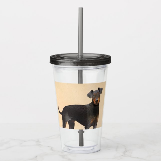Manchester Terrier Painting Original Animal Art Acrylic Tumbler (Front)