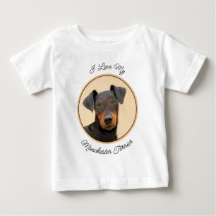 Manchester Terrier Painting Original Animal Art Baby T-Shirt