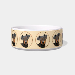 Manchester Terrier Painting Original Animal Art Bowl