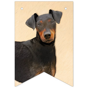 Manchester Terrier Painting Original Animal Art Bunting