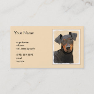 Manchester Terrier Painting Original Animal Art Business Card