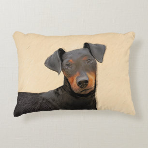Manchester Terrier Painting Original Animal Art Decorative Cushion