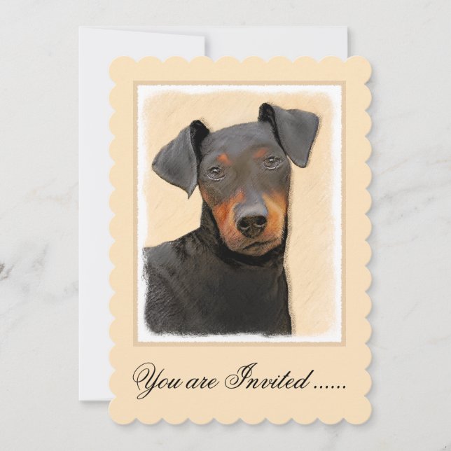 Manchester Terrier Painting Original Animal Art Invitation (Front)
