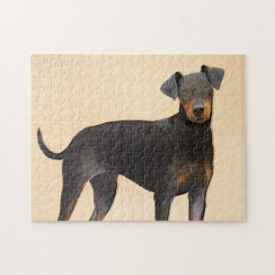 Manchester Terrier Painting Original Animal Art Jigsaw Puzzle