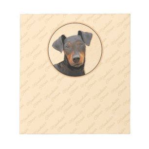 Manchester Terrier Painting Original Animal Art Notepad