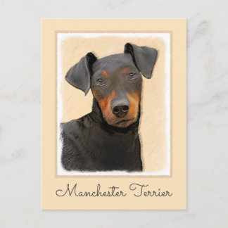Manchester Terrier Painting Original Animal Art Postcard