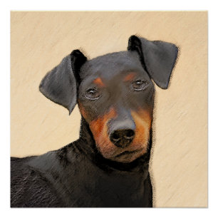 Manchester Terrier Painting Original Animal Art Poster