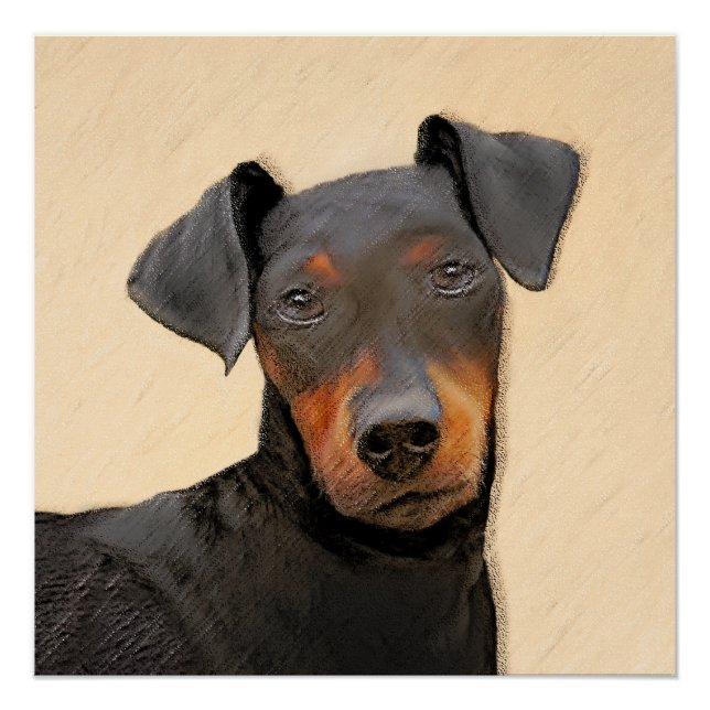 Manchester Terrier Painting Original Animal Art Poster (Front)