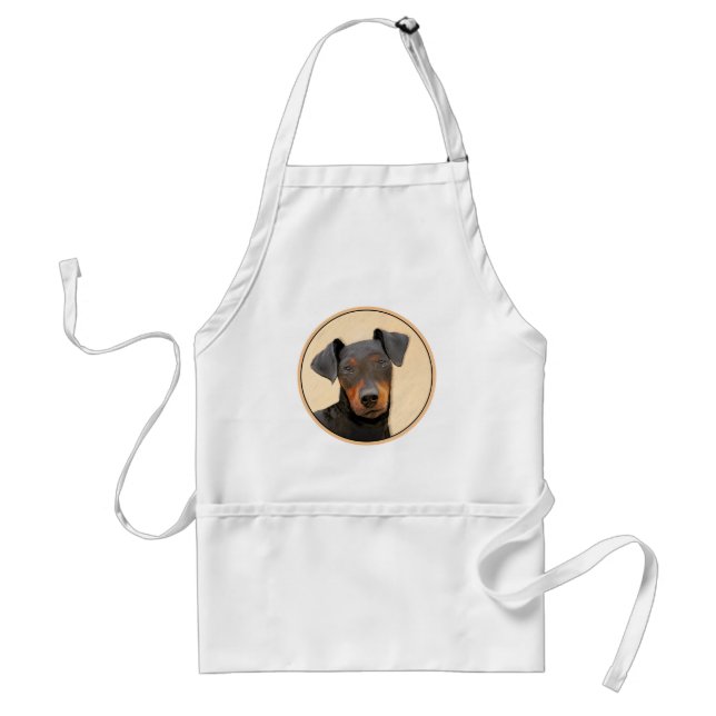 Manchester Terrier Painting Original Animal Art Standard Apron (Front)