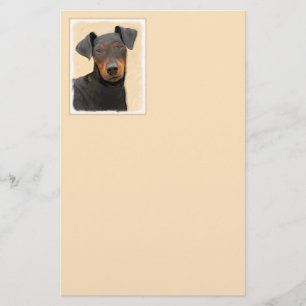 Manchester Terrier Painting Original Animal Art Stationery