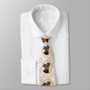 Manchester Terrier Painting Original Animal Art Tie
