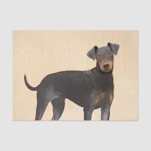 Manchester Terrier Painting Original Animal Art Tissue Paper (Front)