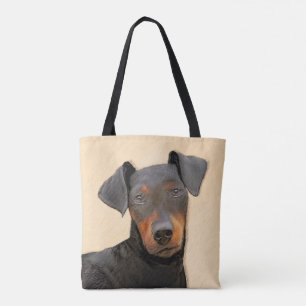 Manchester Terrier Painting Original Animal Art Tote Bag