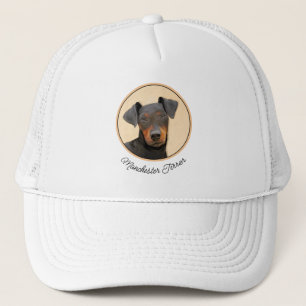 Manchester Terrier Painting Original Animal Art Trucker Hat