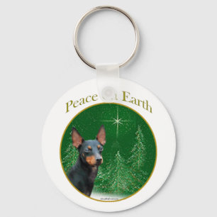 Manchester Terrier Peace Key Ring