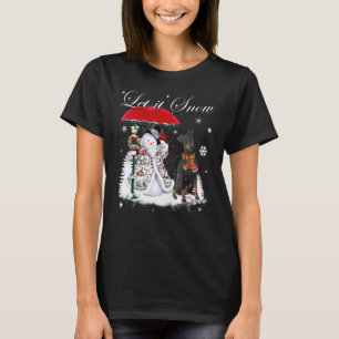 Manchester Terrier Santa Dog Christmas Snowman Xma T-Shirt